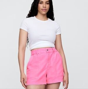 GAP High Waist Pink Women's Utility Shorts Smaĺl 4" Inseam 2025